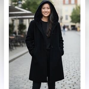 Prada Black wool Coat with shearling  for Women
